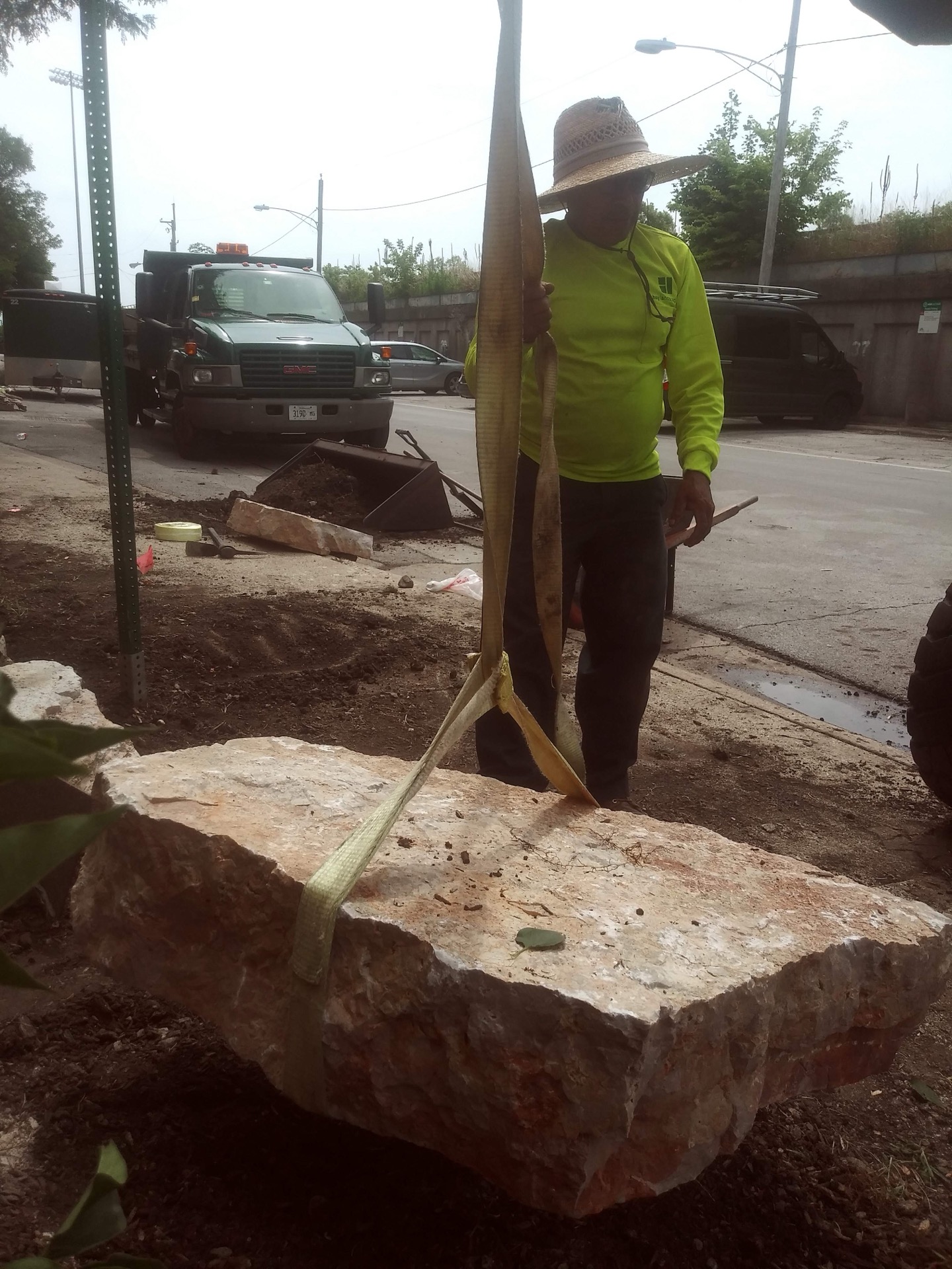 Residential hardscape and plantings