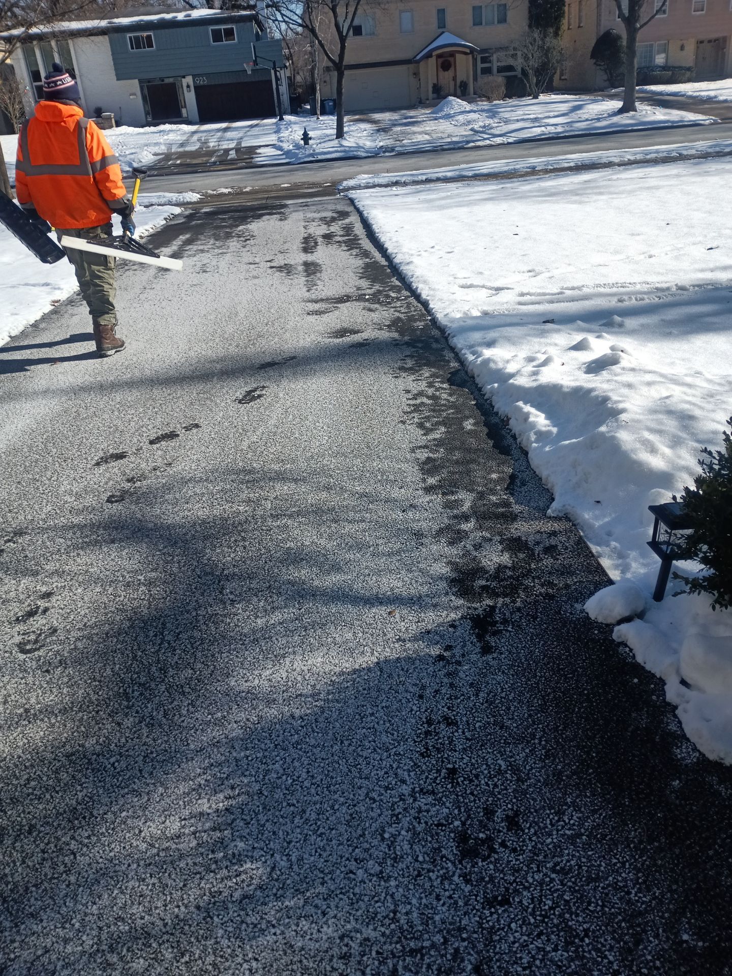 Winter entries after ice melt service