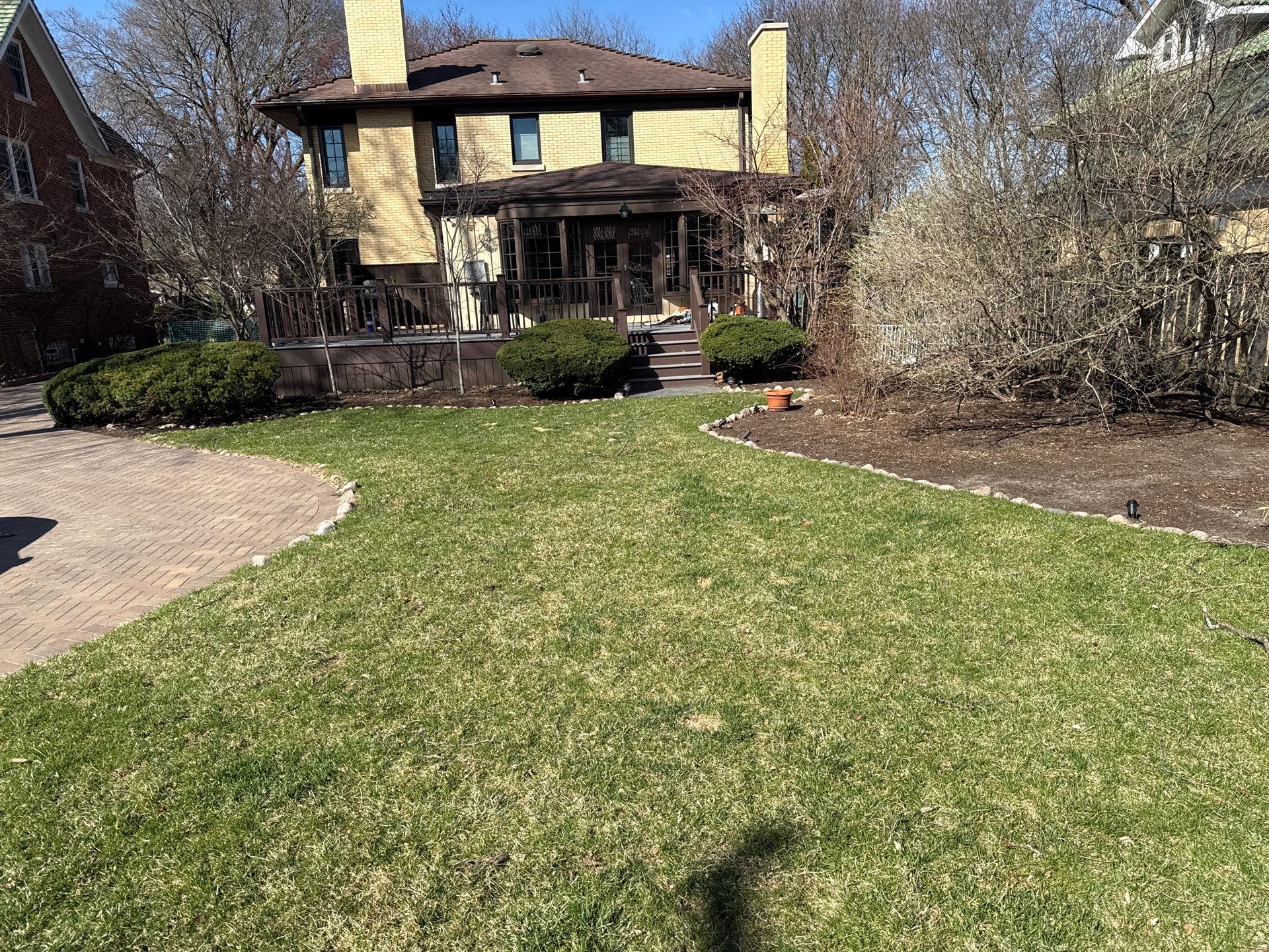 Spring lawn ready for renovation work