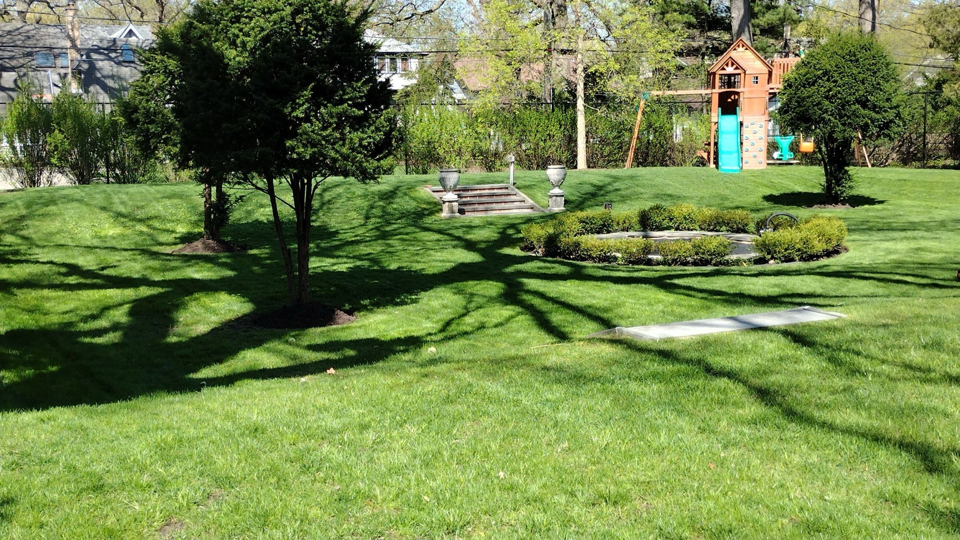 Residential lawn ready for soil-first organic care